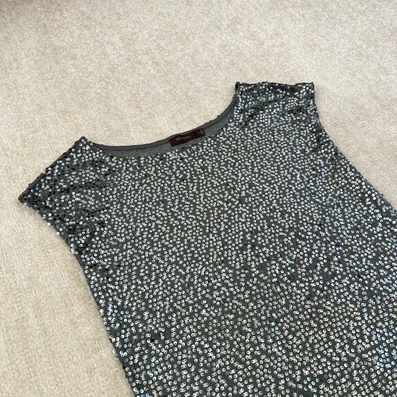 The Limited Sequin Gray Blouse Top XL - Picture 3 of 8